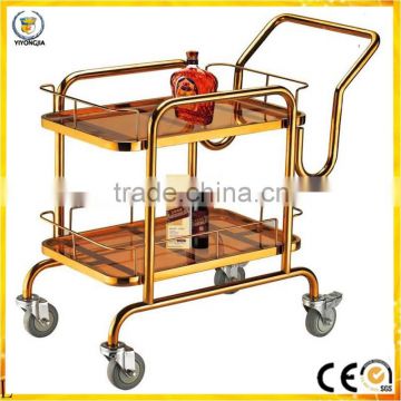 titanium wine food snack service liquor steel structure trolley for hotel restaurant Superior hotel car,airport,train hotel room