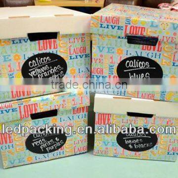 Colorful banker boxes