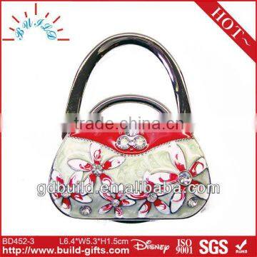 made in china portable flower bag hook metal rotatable key chain