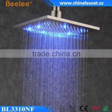 10 Inch Bathroom Skin Care Wall Mounted Water Rainfall LED Overhead Shower