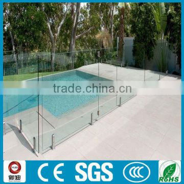 swimming pool tempered glass railing with spigot