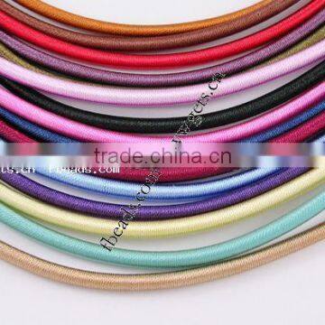 3mm Mixed Colors Zinc Alloy Lobster Clasp Silk Cord Necklace