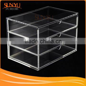 2015 Hot Sale Manufacturer Custom Wholesale Acrylic Makeup Storage Boxes Drawer