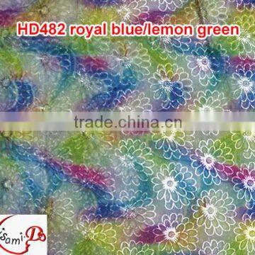 HD482-royal-bluelemon-green new design good quailty colorful flower pattern nice sego headtie on factory price