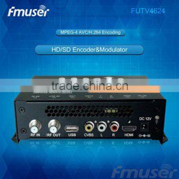 FUTV4624 DVB-T MPEG-4 AVC/H.264 SD/HD Encoder Modulator (Tuner,CVBS,HDMI in; RF out) with USB Upgrade for Home Use