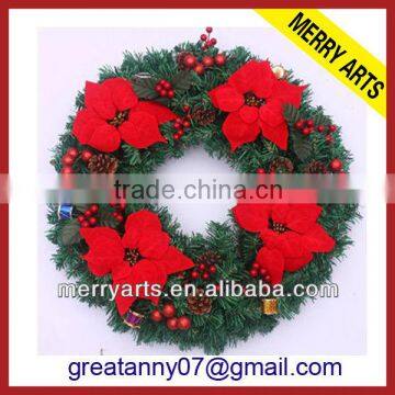 China new style wholesale christmas wreath decorations red rattan wreaths cheap sale