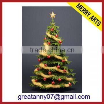 Red balls and yellow ribbon decoration Christmas snowing tree wholesale