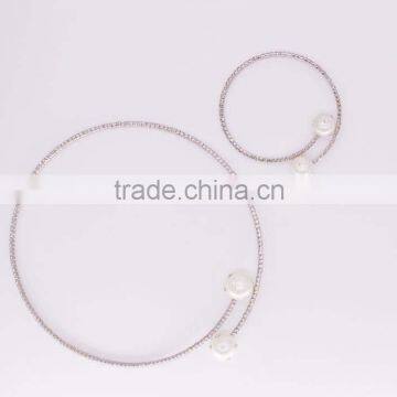 Online Shopping Promotional Prices White Gold Necklace Set Price in Malaysia GJ-080 photo-3
