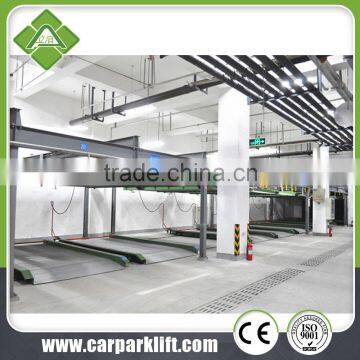 Two level lift sliding car elevator parking systems