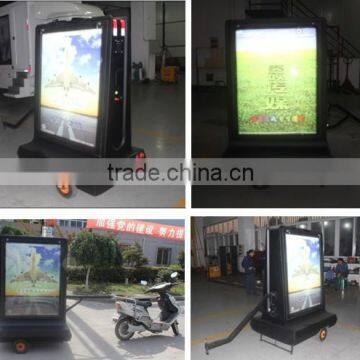 2013 for Sale Outdoor moblie Advertising light box YES-M3,Scooter Advertising Trailer