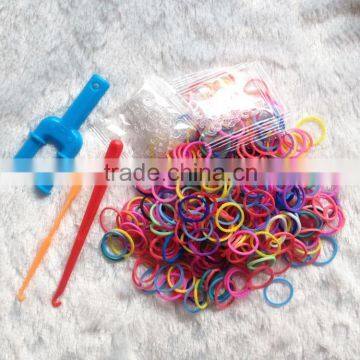 Wholease dropship wholesale loom band colorful silicone loom bands diy loom band kit candy toy