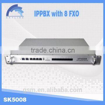 8 fxo ports axon pbx ip pbx/voip router APX5008