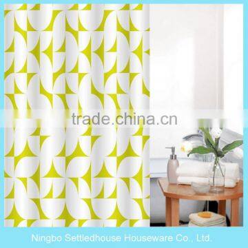 Transparent bright Printed PVC Shower Curtain With Antibacterial Stain