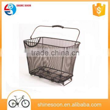 China custom cycling bike bicycle basket with handle/steel bicycle basket