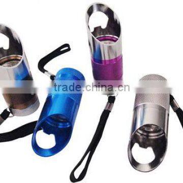 TE005 2015new promotion 6LED aluminum mini- torch with bottle opener