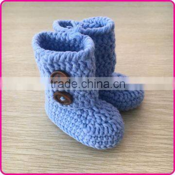 Infant toddler crochet booties hand knitted shoes for baby boys