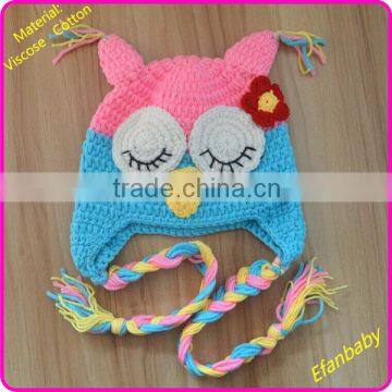 Hot sell handmade crochet kids winter hat girls hat cute animal hat