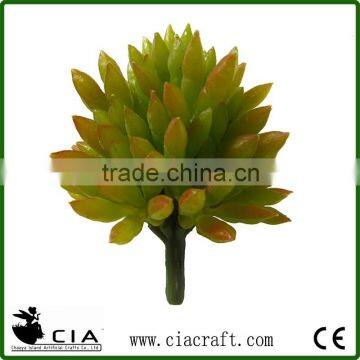 Plastic Echeveria Artificial Succulent Flower in Green with Pink Tip