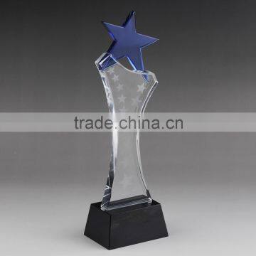Wholesale Clear Custom First Class Glass Medal Crystal Color Glass Trophy Star Trophies photo-2