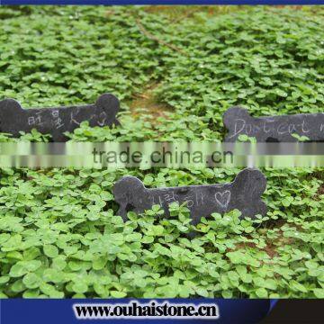 Superior quality natural black stone pot plant slate label