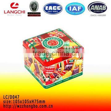 Exquisite empty candy tin box for gift packing