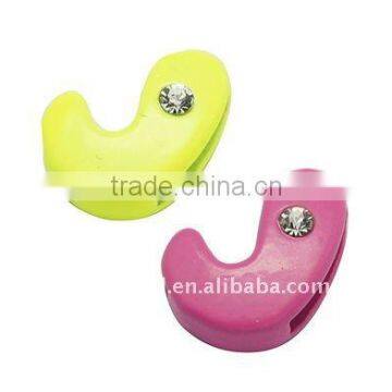 Alloy Slide Charms, with Enamel and Rhinestones, Alphabet, Multicolor, about 5.5~12x12x5mm, hole: 2x8mm(ALRI-A001-J)