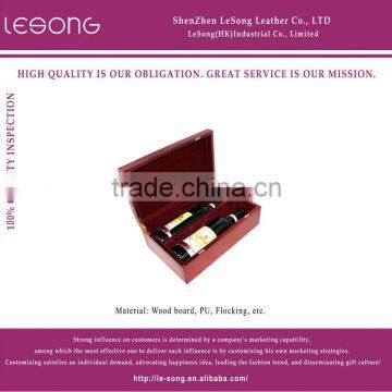 leather red wine box for double bottle