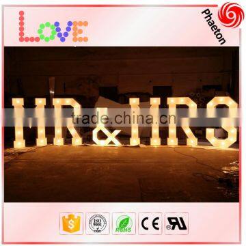 Wedding decorative metal vintage led marquee letter lights