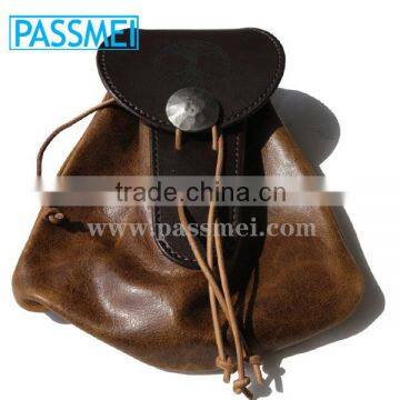Brown Leather Sporran Handmade, Sporran, Leather Sporran, Handmade Leather