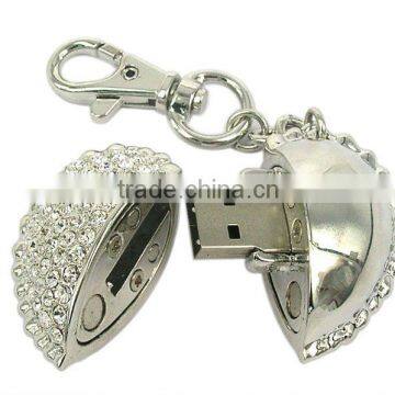 metal jewelry 4GB rhinestones USB flash drive for birthday gifts and premium