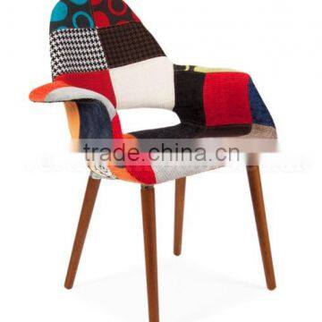 High quality furniture living room fabric seat with solid wood legs colorful Organic Chair