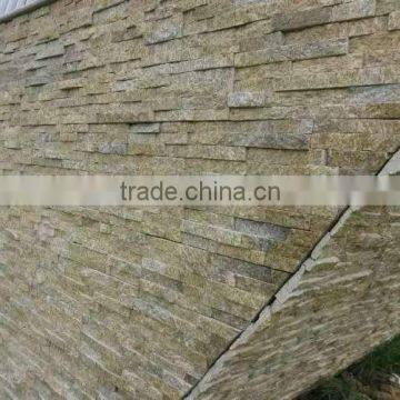 yellow quartz stacked stone veneer