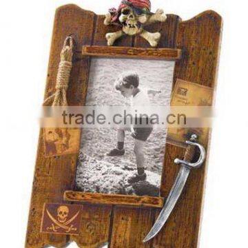 wood pirate photo frame