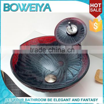 Foshan Nanhai Bowei Glass Craft Textured Surface Bathroom Sanitary Ware