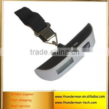 50kg digital luggage balance scale for suitcase,shopping,gift sale&family use with black strap&LCD display