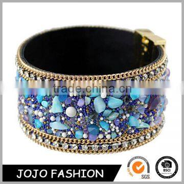 Wholesales fashion crystal bracelet custom bracelet leather bracelets