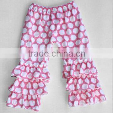New Arrival! pink cotton stripe polka kids jogging baby legging tight girl baby clothing ruffle pants