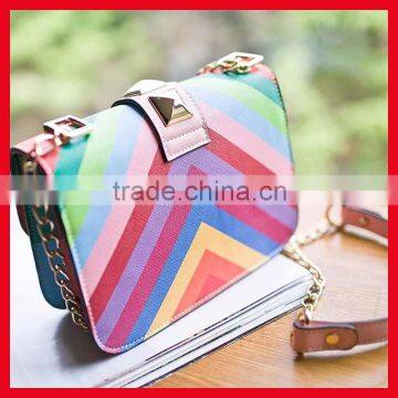 Wholesale Hot Sale Beautiful Rainbow pu Leather Bag for Girls photo-4