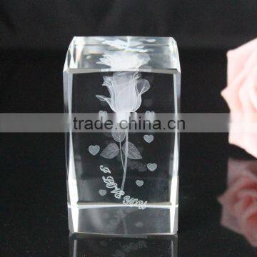 3d laser crystals wholesale romantic rose gift wedding