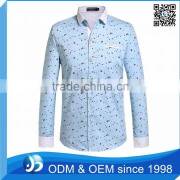 Custom Man Sky Blue Color Shirt with Polka Dots