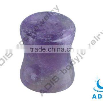 Light Purple Natural Stone Ear Gauge Body Piercing Jewelry