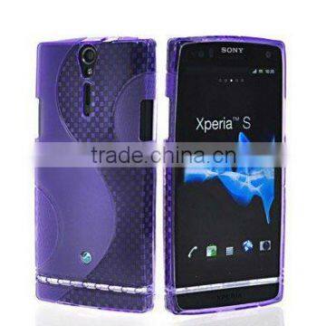 Purple S-Line Gel Case Rubber Skin Tpu Cover For Sony Ericsson Xperia Arc S HD LT26i