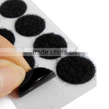 Black strong adhesive circle dots, sticky square hook and loop sticker