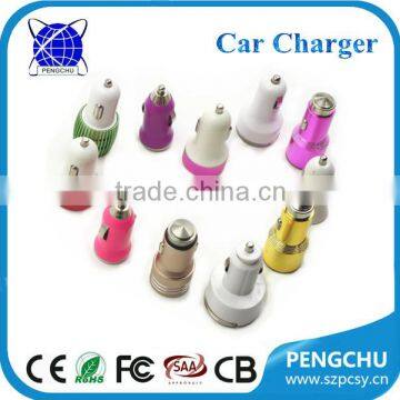 New Type Dual Car USB car charger with Excellent Design, Used for Mobile Phone car charger 5V 2A