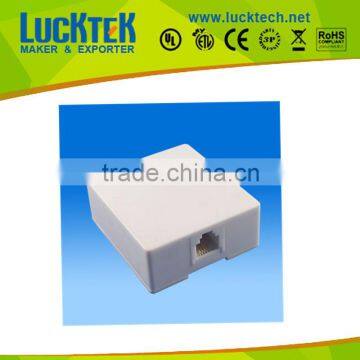 Telephone jack box,6P2C/6P4C/6P6C MODULAR SURFACE SINGLE JACK,WHITE COLOR