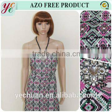 Bright in colour printed hawaiian style rayon fabric