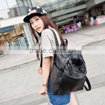 311 Women School Wind Shoulder Fashion Leather Zipper Backpack Travel Bag Rucksack