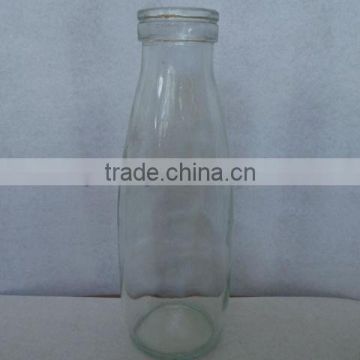 glass milk bottle with lid