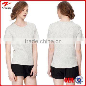 Wholesale plain short sleeves round neck cotton t-shirt women