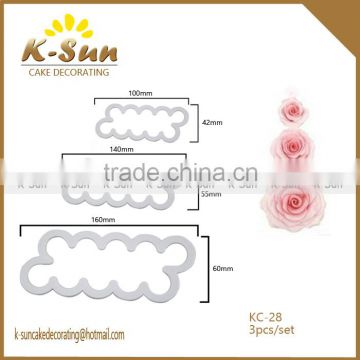 K-sun plastic 3pcs/set rose cutter reposteria